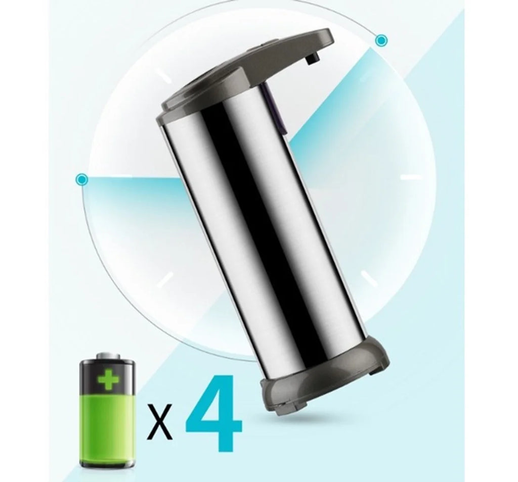 Automatic Liquid Soap Dispenser Touchless Battery Operated Stainless Steel Silver