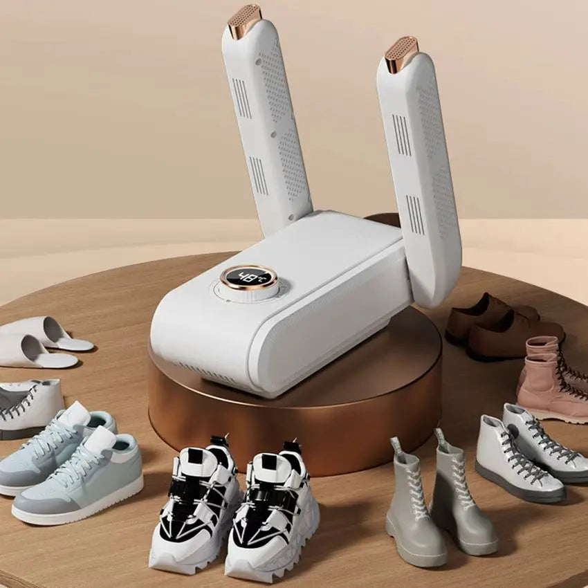 Ultimate 360° Digital Shoe Dryer – Fast Drying, Temperature Control, Portable & Smart Design for All Shoe Types!